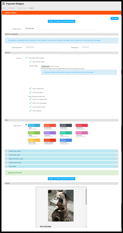 Payment Widget, Picture