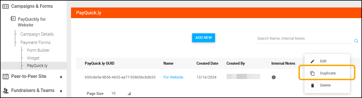 Screenshot to Duplicate PayQuickly, Picture