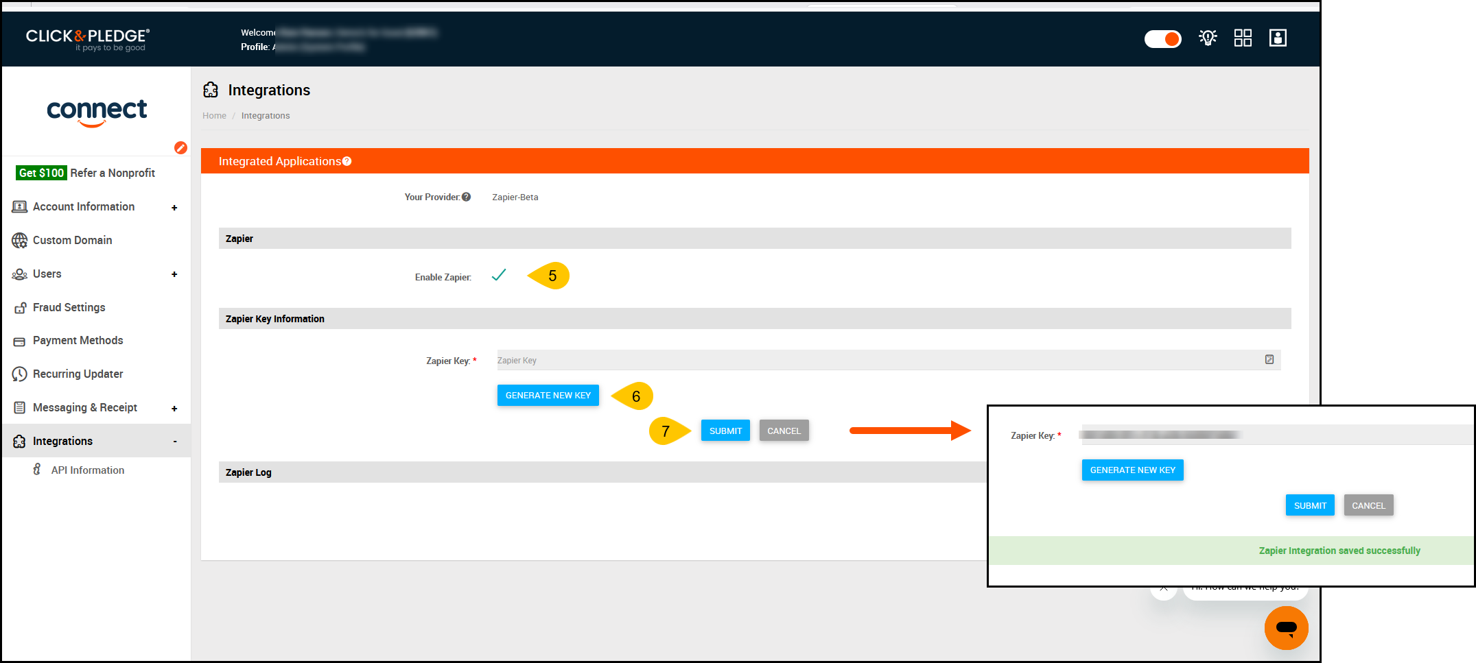 Zapier Screenshot 1 showing getting key.png