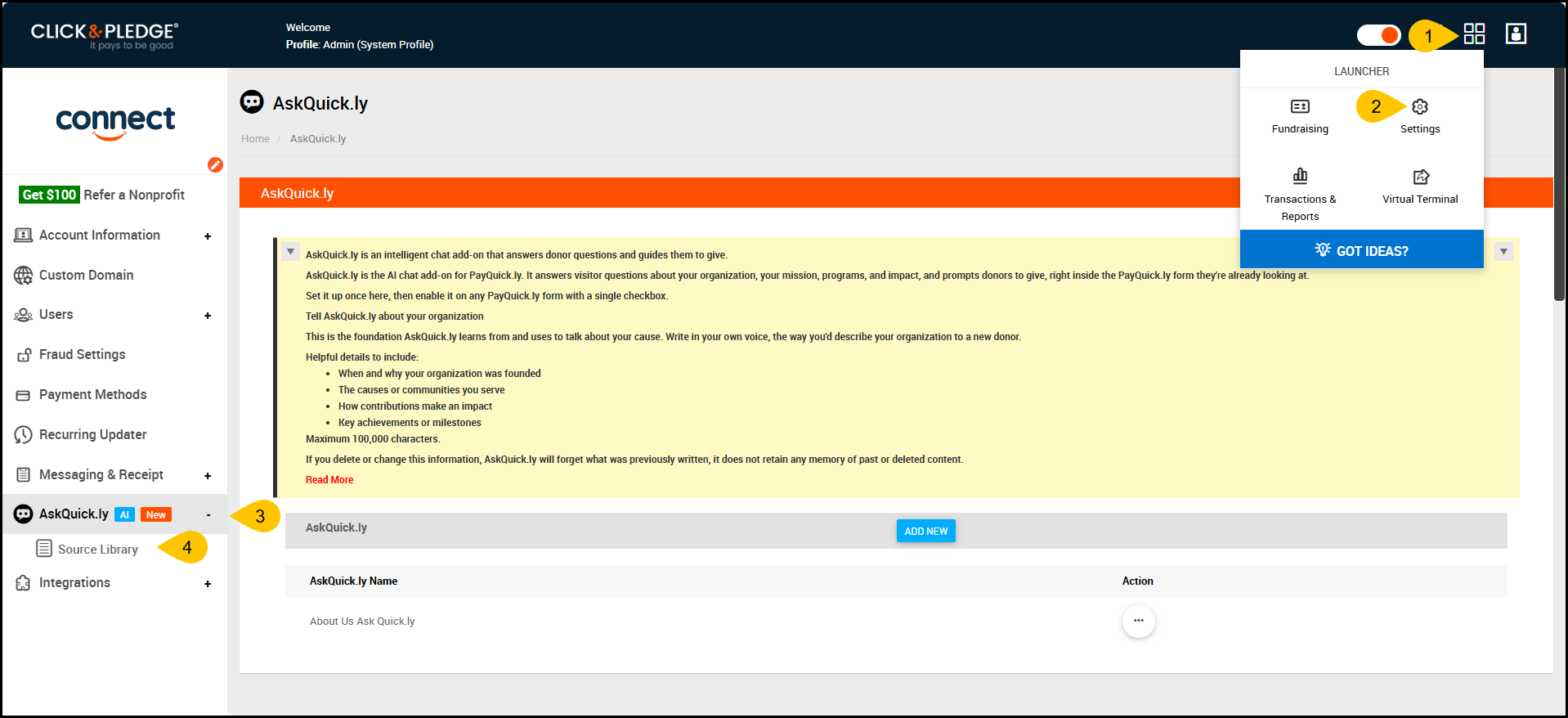 AskQuickly navigation in settings.png