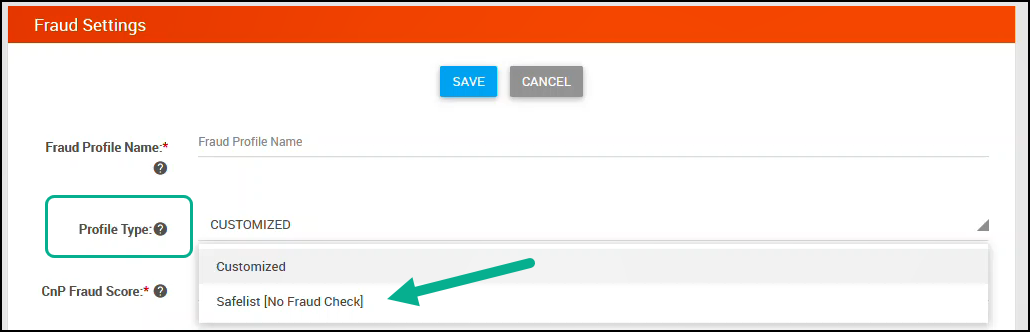 Safelist - No Fraud Check