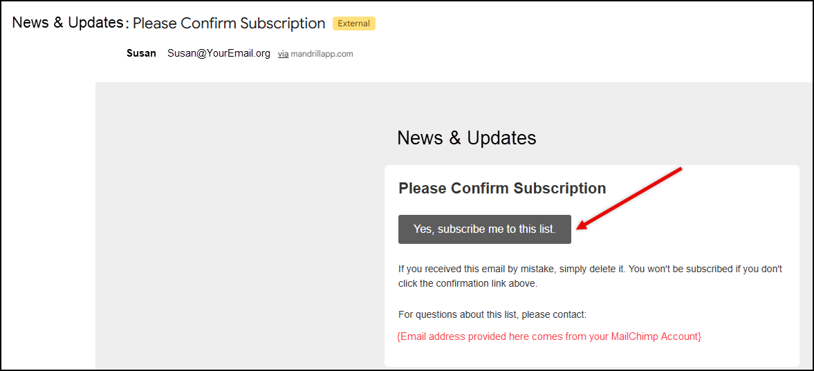 Confirm Subscription